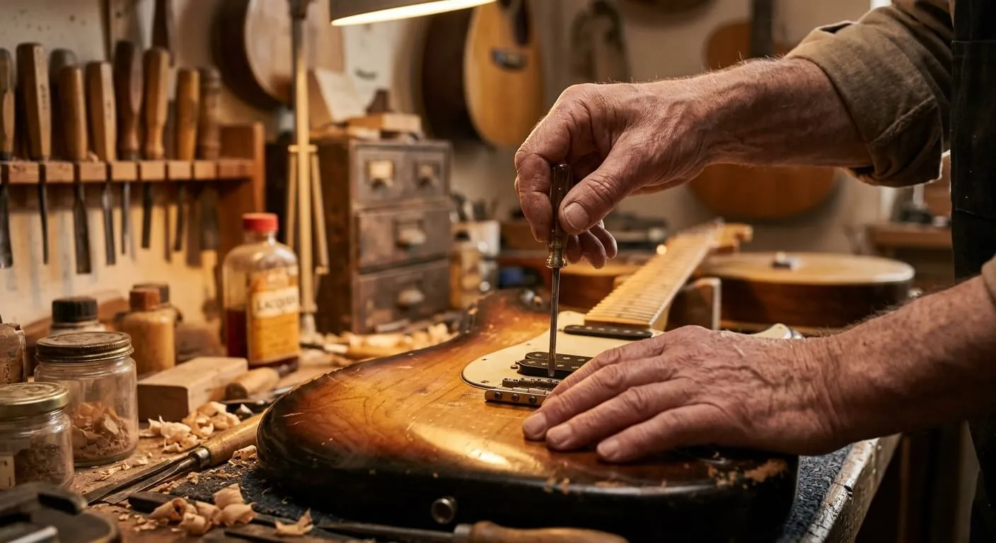 熟練の職人によるギター工房